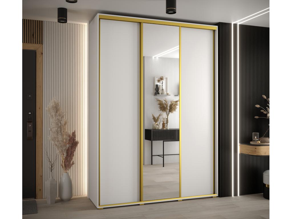 WARDROBE Luxameub 3 DOORS COULISSANTES 235.2/170/60 3 Doors White/White/Or MTHV93811