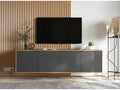 TV stand with 4 Doors - carcasse Oak Mobenze façades graphite mat - 150 cm CEOL85967