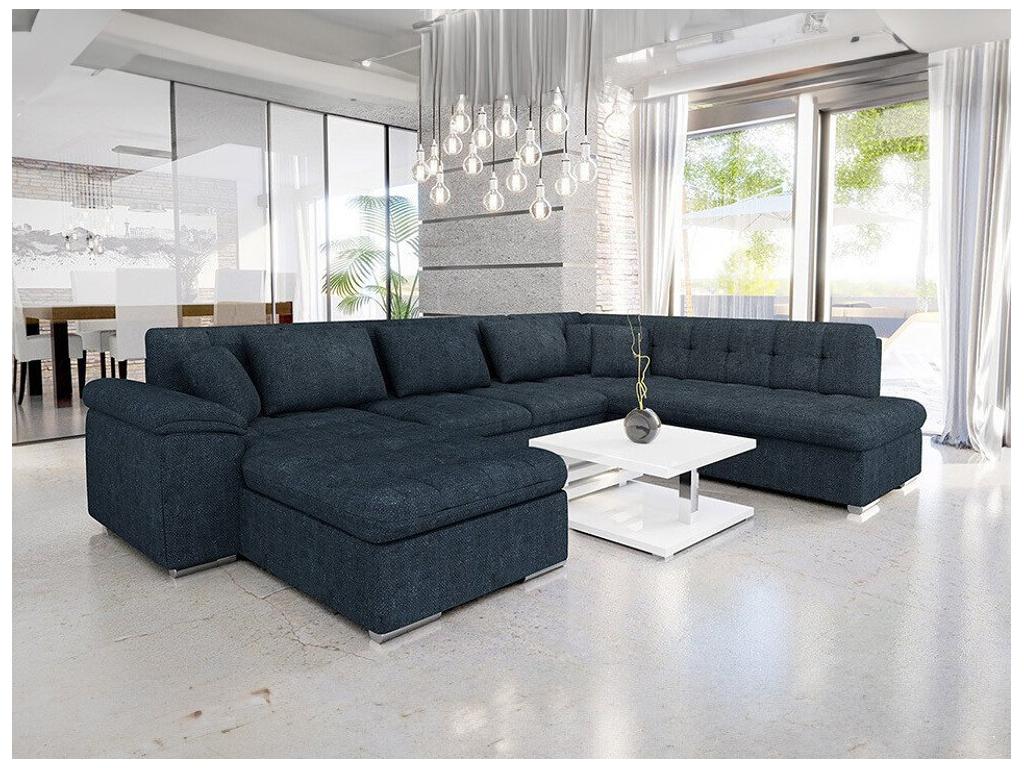Sofa d'angle Mobenze 114 Blue Fonction of couchage Box of literie 348x205x76cm DSWM74914
