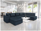 Sofa d'angle Mobenze 114 Blue Fonction of couchage Box of literie 348x205x76cm DSWM74914