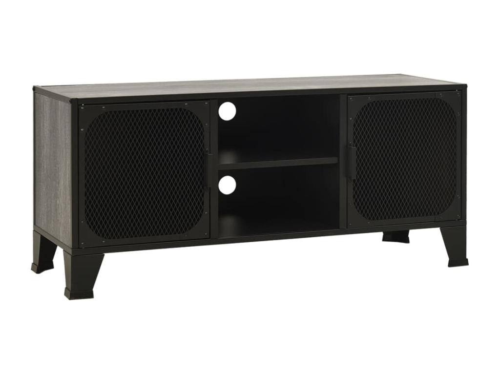 TV stand multimédia Shelf Metal grise 105x36x47 cm 02 0025695 MTQE66740