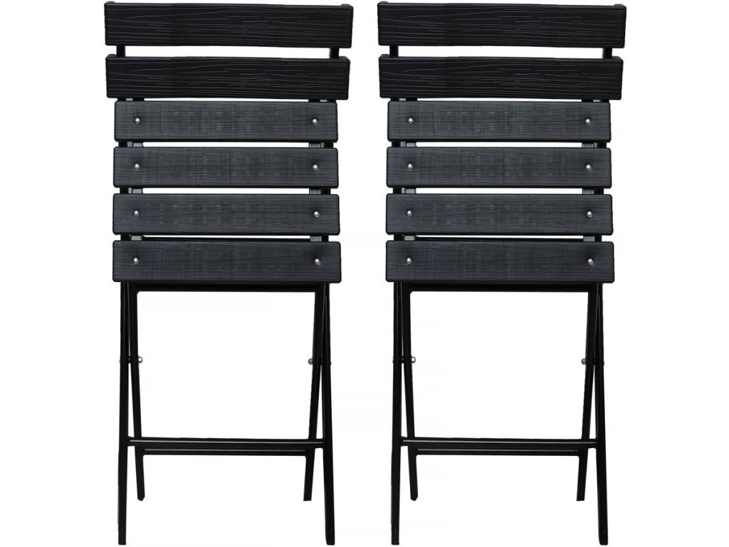 Set of 2 Chairs of Garden Foldable in plastique Mobenze - Gray anthracite WQLM22021