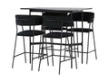 Luxameub Set of meubles of bar Table of bar Black and 4 Lui Stools of bar Black. QEPD72821