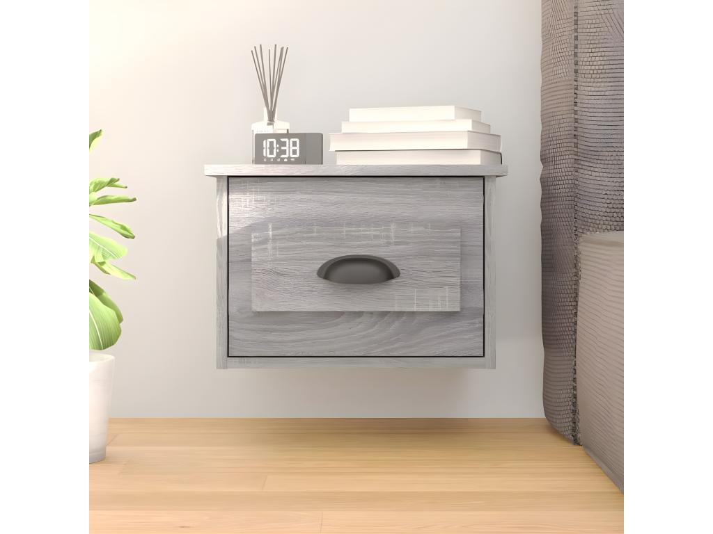 Table of chevet Wall-mounted Luxameub Gray 41.5x36x28 cm QYOS28809