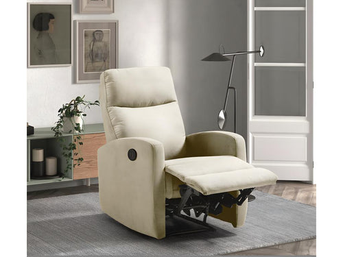 Armchair of relaxation électrique Fabric Cosymeub-Couleur Cream OUXY41234