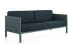 Sofa 3 seats aluminium Luxameub and fibre Fifertex with Cushions noirs OVDB33365