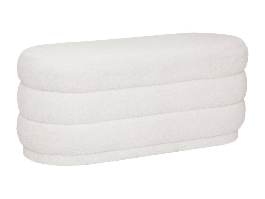 Banc Banquette Fabric White bouclettes 100x40 cm HYWD96933