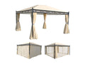 Mobenze garden pavilion with stable 7cm frame, walls and mosquito net - cream 4x3m QAHG17839