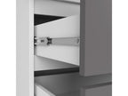 Luxameub S90 Wardrobe with Mirror, White, 90 cm, 2 Doors, 2 Drawers, Graphite Grey Front, 4 Shelves, 90x51x180 cm, IFJE61698