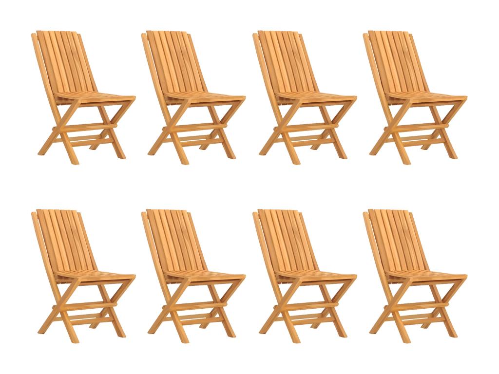 Chairs of Garden pliantes Set of 8 47x47x89 Mobenze Solid teck TWXA74452