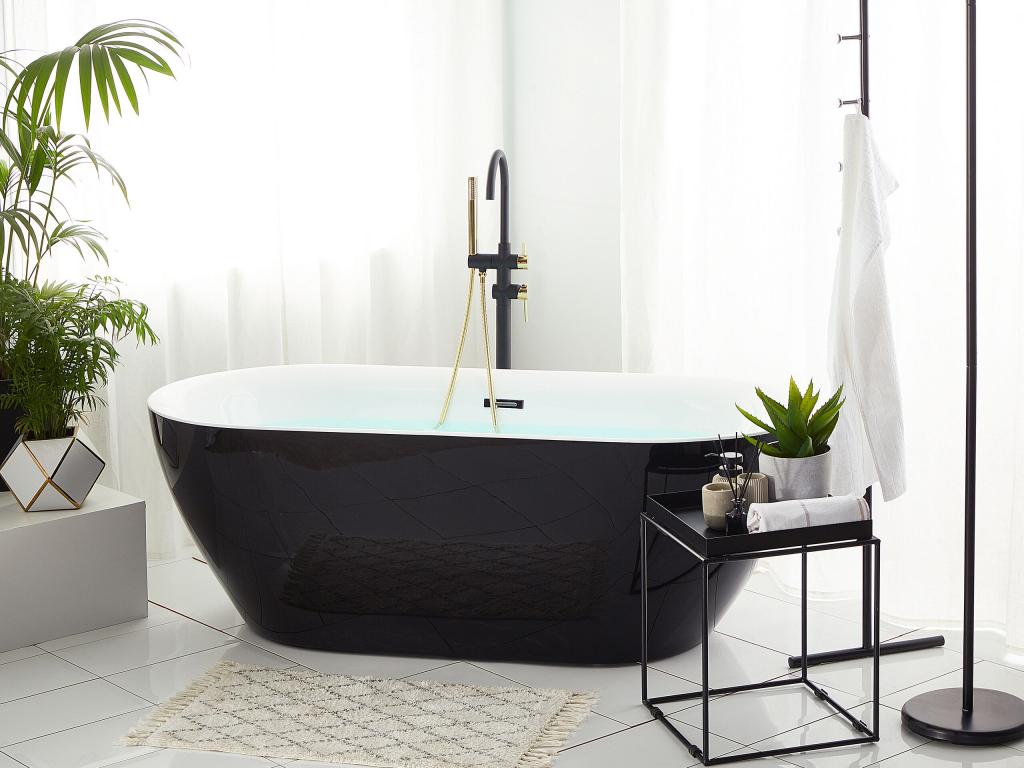Baignoire îlot Luxameub 150 cm 75 cm Black KSXN85048