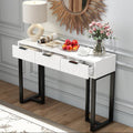 Modern console table with 3 drawers - 120x36x80 cm - MDF - for living room/hallway - black and white KZEL88077