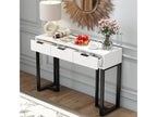 Modern console table with 3 drawers - 120x36x80 cm - MDF - for living room/hallway - black and white KZEL88077