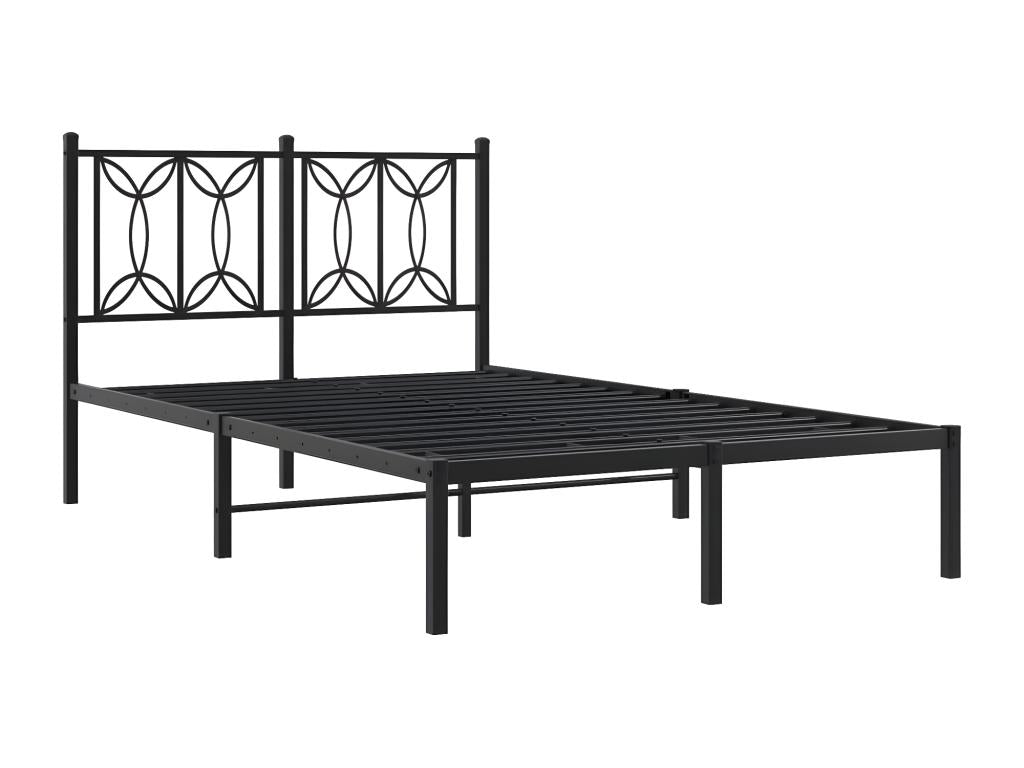 Bed frame Metal with Headboard Black 120x200 cm HENG63741