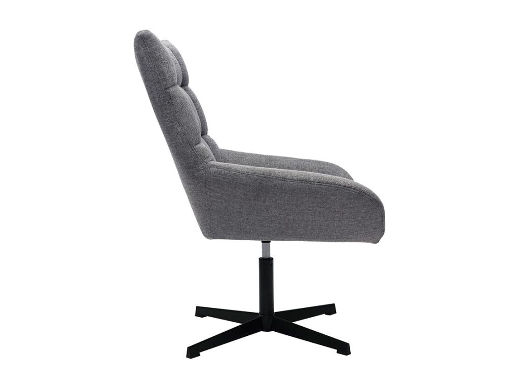 Armchair pivotant Design in Fabric effet Mobenze texuré Gray and Metal Black Mobenze YWCE20020