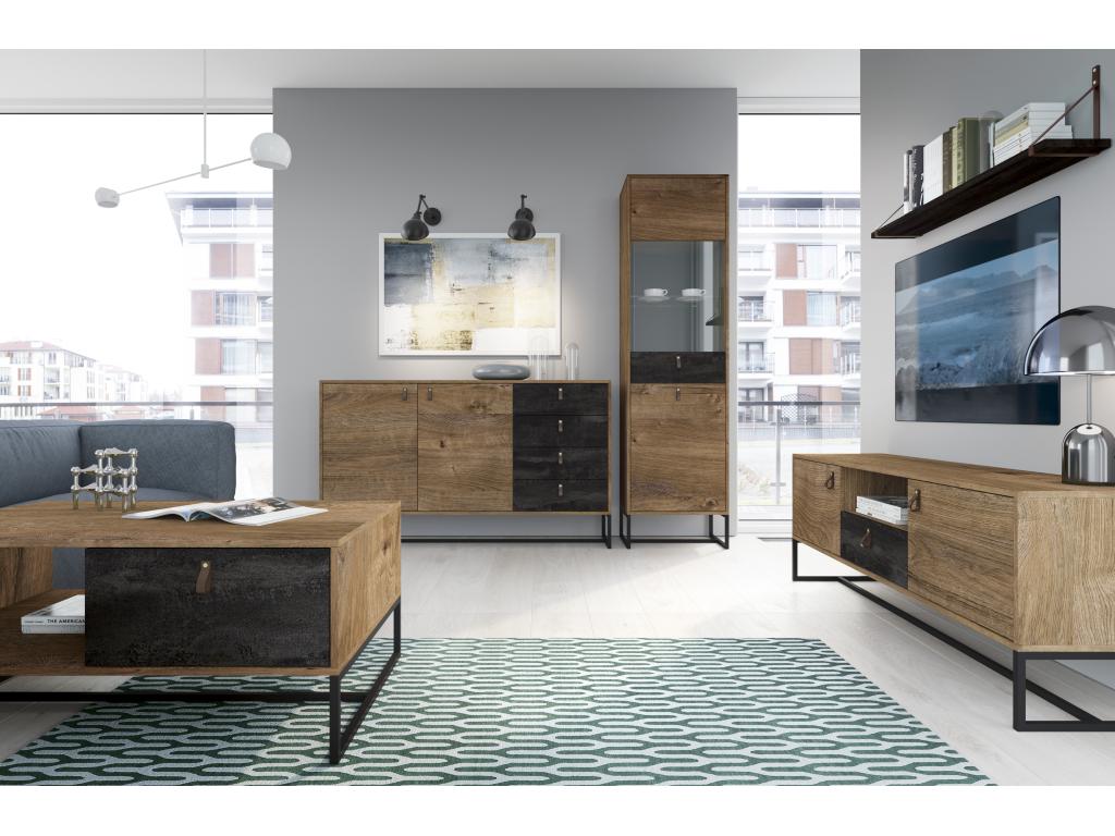 Table of téléLuxameub DARK Luxameub DRTV153 153x39x54 Cream / Gray XAST11152