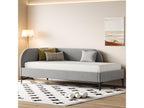 Bed Tufted 90x200 cm with Headboard Sofa-Bed - Mobenze - Slatted base Mobenze - Gray without Mattress FTAM20558