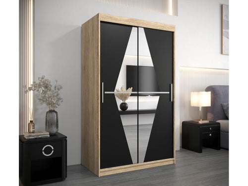 Luxameub Sliding Door Wardrobe 200/120/62 2 Doors Luxameub/Black SEWD37082