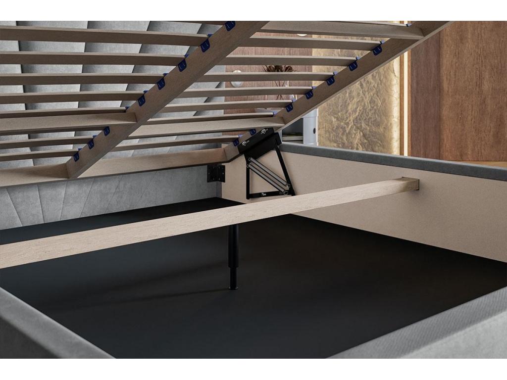 Mobenze Bed double 160x200 cm Aris - Bed Adulte with Rangment Bed adulte - Fabric Velvet - Green Mobenze 19 QPVY36741