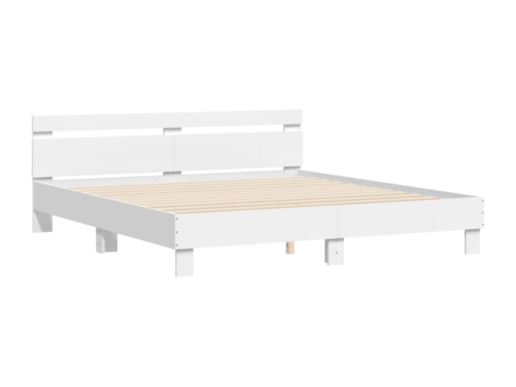 Bed frame with LED without Mattress White 160x200 cm DRLX50684