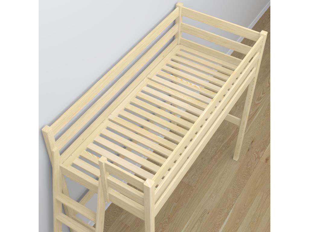 Wooden mezzanine bed N02 Light Pine 80x190 XFIA55032