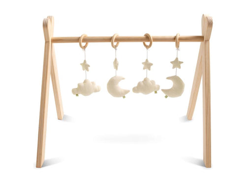 Wooden play arch with 4 toys ISZK43777