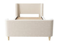 Children's Bed, Upholstered Single Bed, Sleigh Bed, 90x200 cm, For Boys/Girls, Beige, Mattress Not Included, AXEU27645