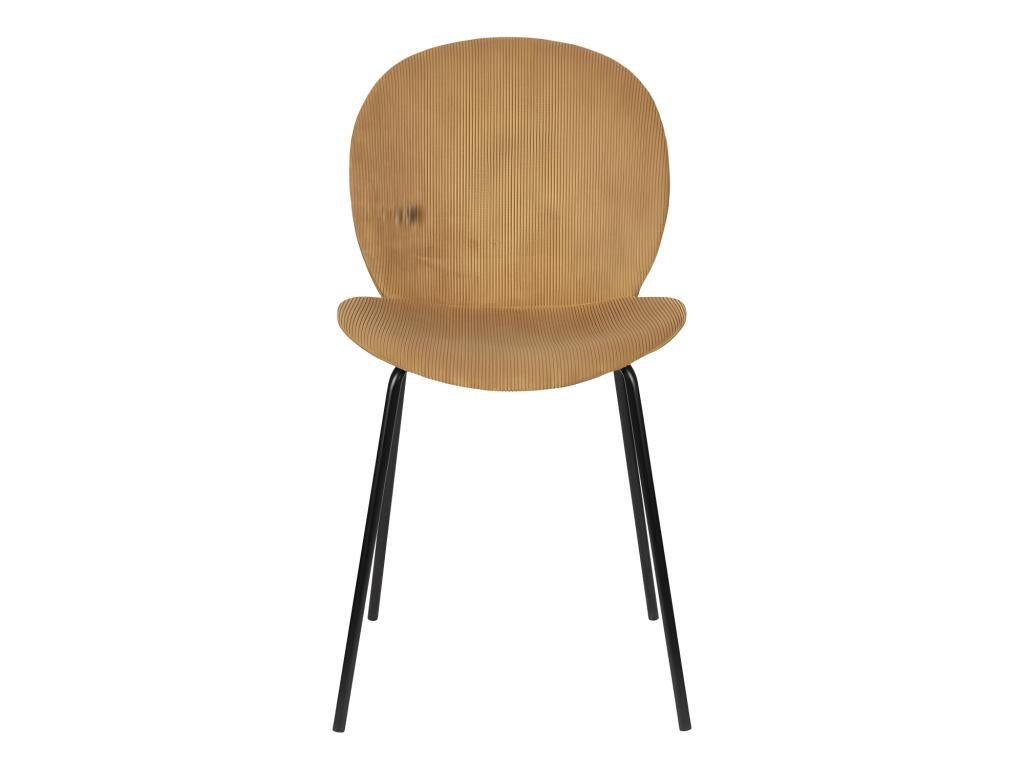 Mobenze - Set of 2 Chairs in Mobenze côtelé and Metal - Ocre VXBB16055