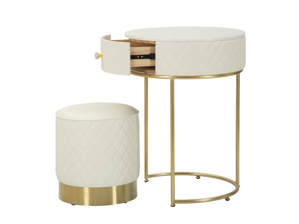 Table of chevet/coiffeuse with Drawer and pouf cm 52x70 - 36x39 JUUF17957