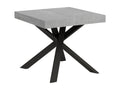 Table Extendable 90x90/194 cm Mobenze dessus Gray Béton pieds Anthracite UJEL44341