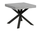 Table Extendable 90x90/194 cm Mobenze dessus Gray Béton pieds Anthracite UJEL44341