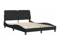 Bed frame with Headboard Black 120x200 Velvet YYQX01410