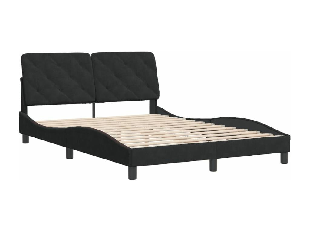 Bed frame with Headboard Black 120x200 Velvet YYQX01410