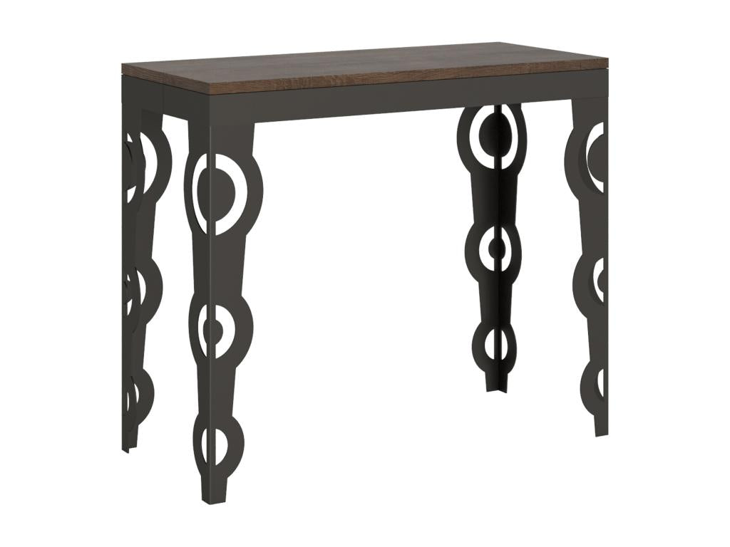 Console table Extendable 90x40/300 cm Mobenze Noyer Frame Anthracite CRDF41746