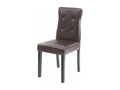Mobenze-E58 dining chair, set of 2, brown faux leather, dark legs QNVV58711