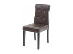 Mobenze-E58 dining chair, set of 2, brown faux leather, dark legs QNVV58711