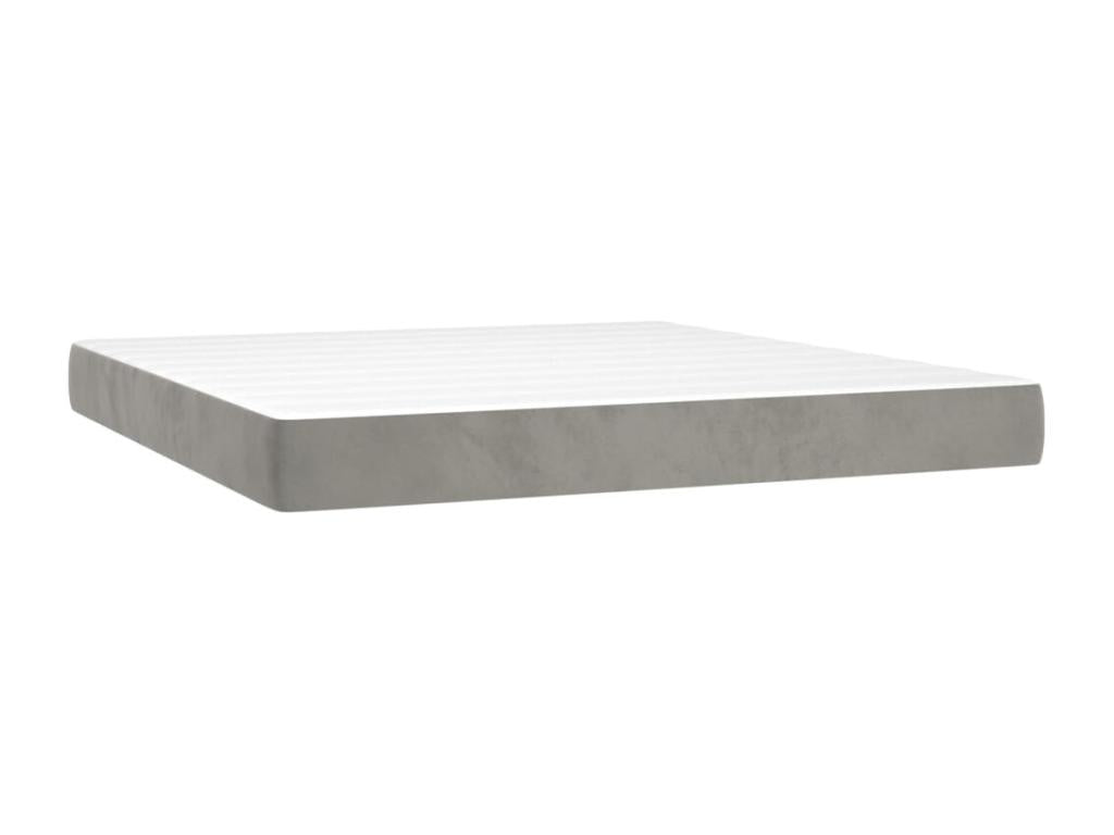 Light grey 180x200cm Mobenze VIBA19557 upholstered bed base and mattress
