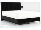 Bed frame, mattress, black velvet fabric - 180x200 cm - Luxameub YDHP85351
