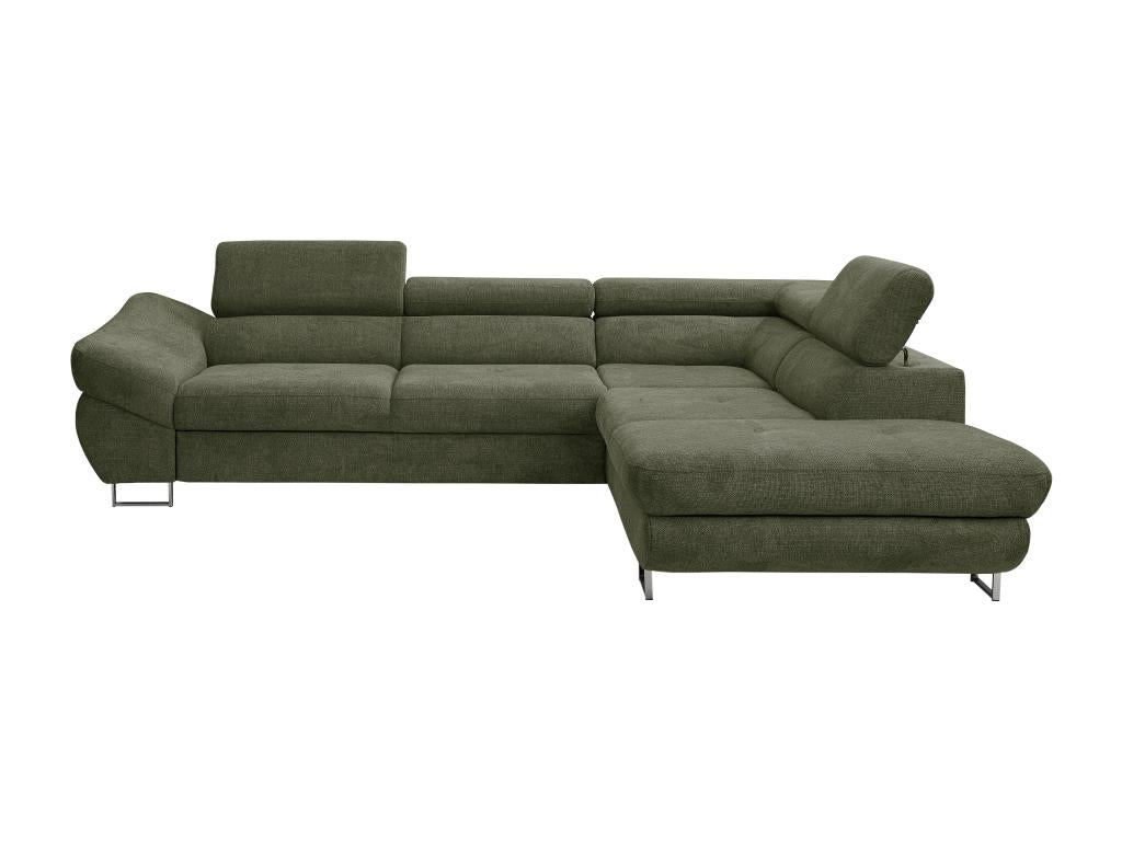 Sofa d'angle droit Sofa-bed in Fabric texturé Green Luxameub QMIT31047