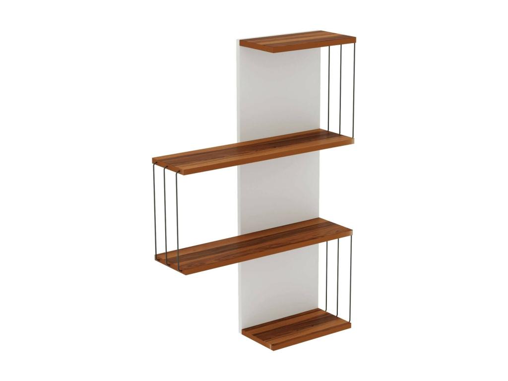 Shelf Wall-mounted Luxameub Shelf Tablette Wall-mounted Rayonnage polyvalent 64x19h96 cm Oak and White FPNW28575