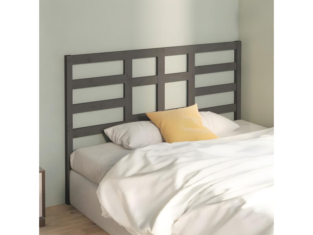 Grey Headboard 156x4x104 cm Solid Pine Mobenze EREJ74857