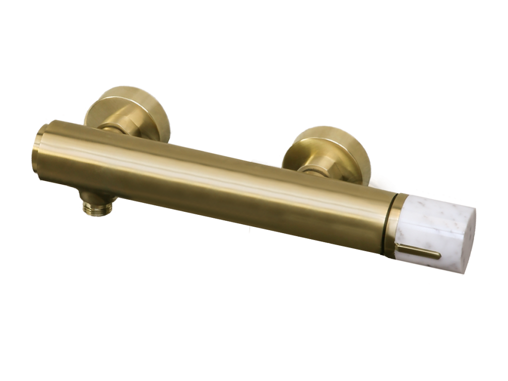 Luxameub mechanical shower mixer, brushed gold marble finish - Luxameub WMTH24816