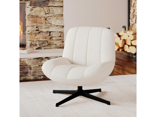 Armchair pivotant in Fabric bouclé Off-white - Mobenze WJFO51084