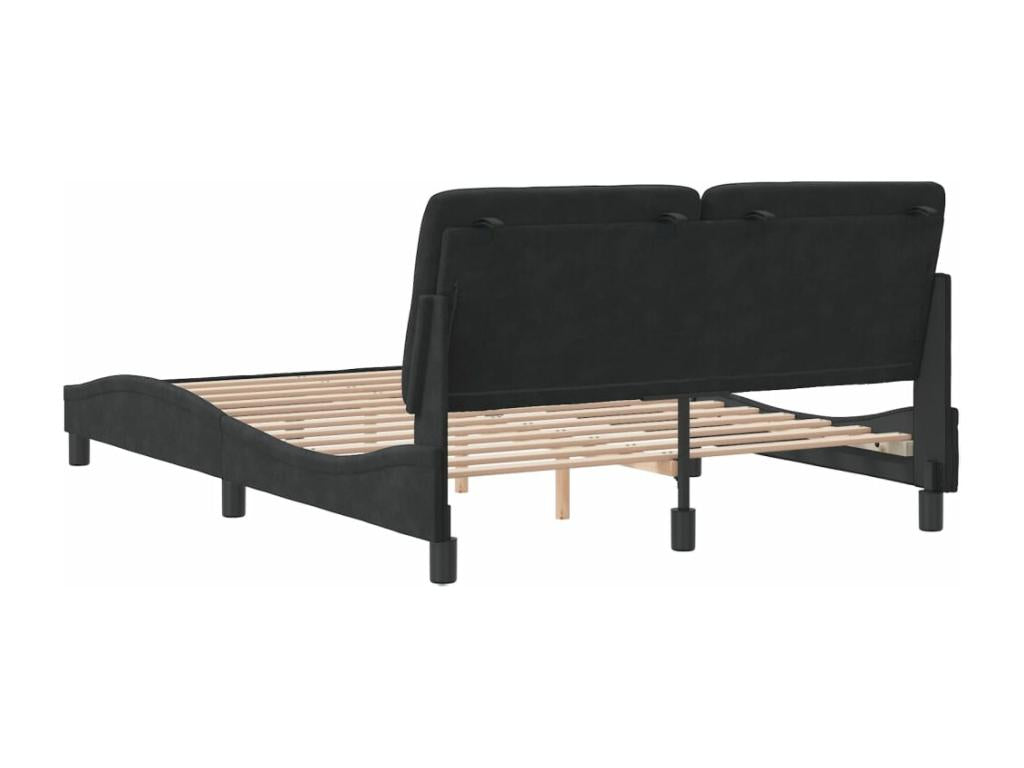 Bed frame with Headboard Black 120x200 Velvet YYQX01410