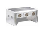 Coffee Table rectangulaire 3 Drawers Metal Silver Mobenze SZXK54789
