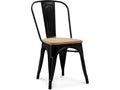 Dining chair - Industrial design - Steel and wood - New edition - Cosymeub Black DELO53874