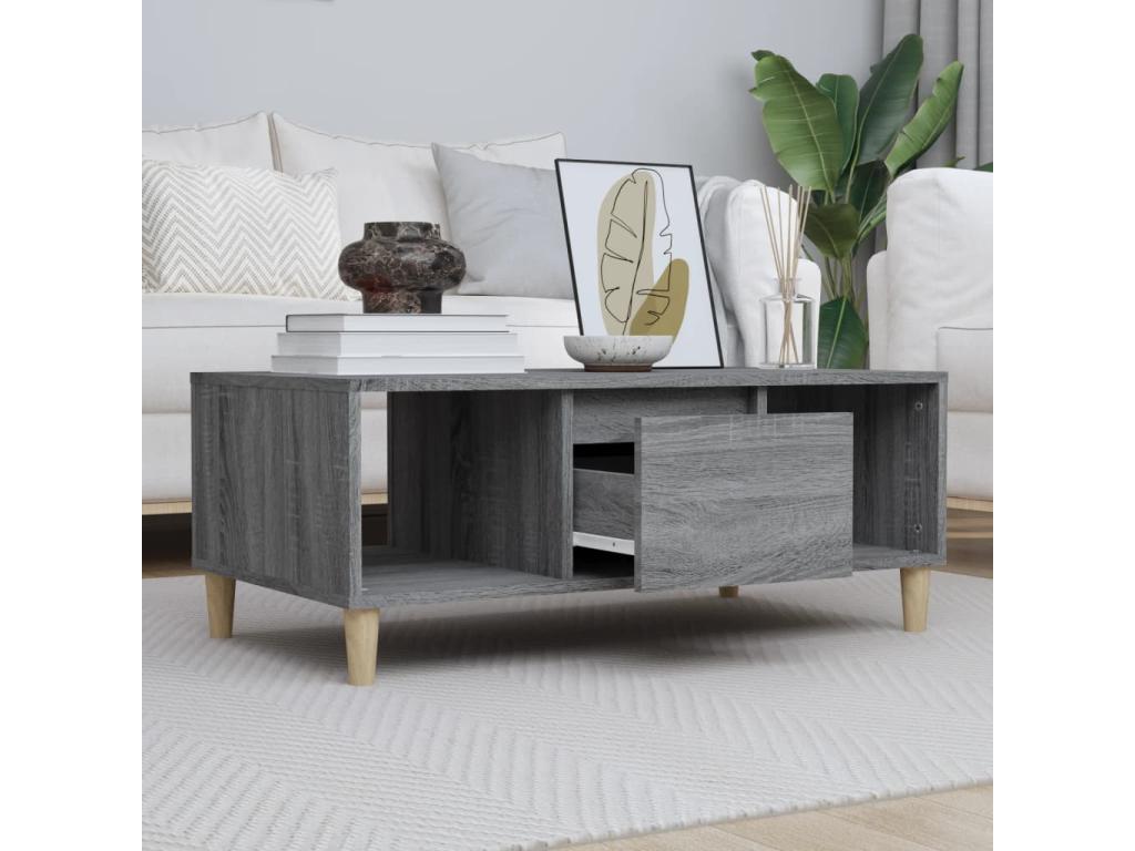 Coffee Table Luxameub Gray 90x50x36.5 cm Bois d'ingénierie BAAZ82780