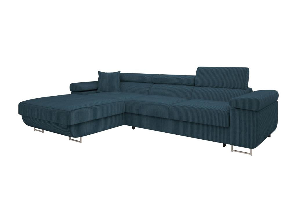 Sofa d'angle Mobenze 102 Blue Fonction of couchage Box of literie 280cm QDYR40607
