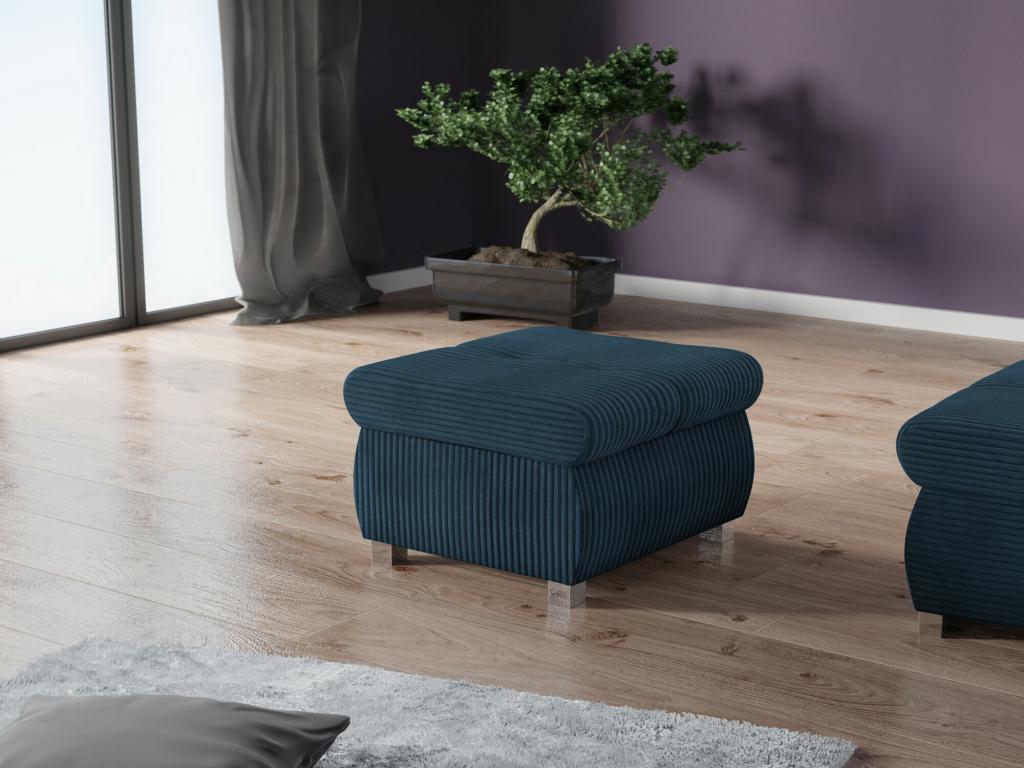 Mobenze 122 Blue Pouf 39x60x60cm Upholstery Metal Legs QFXP84927