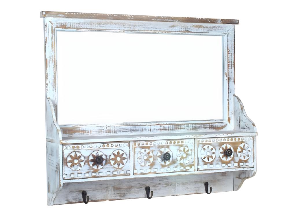 Wooden coat rack - 3 hooks ITDR67766